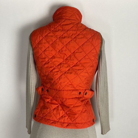 Ralph Lauren Sport Orange Quilted Suede Leather Zip Front Vest Women's Size M - Picture 3 of 10